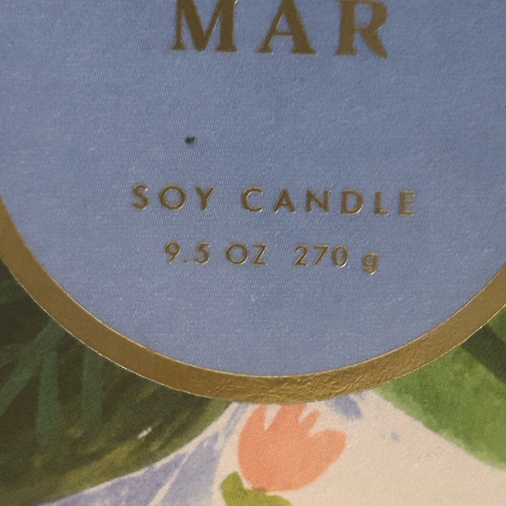 RIFLE PAPER CO AMALFI DEL MAR 9.5 OZ SOY CANDLE IN GLASS CONTAINER RETIRED. New - Picture 3 of 6